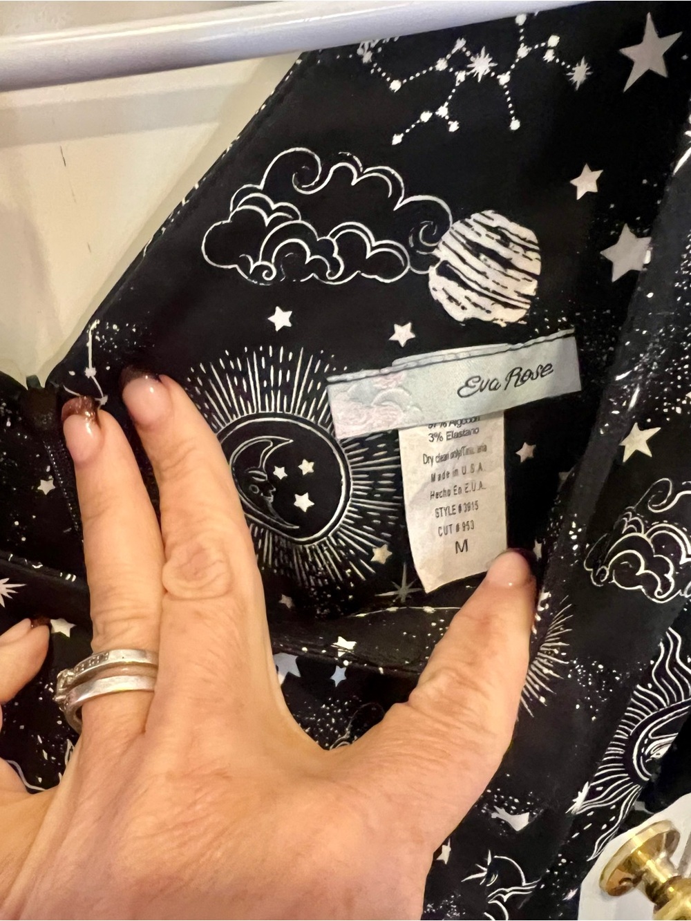 Eva Rose Black Celestial Print Women's Dress